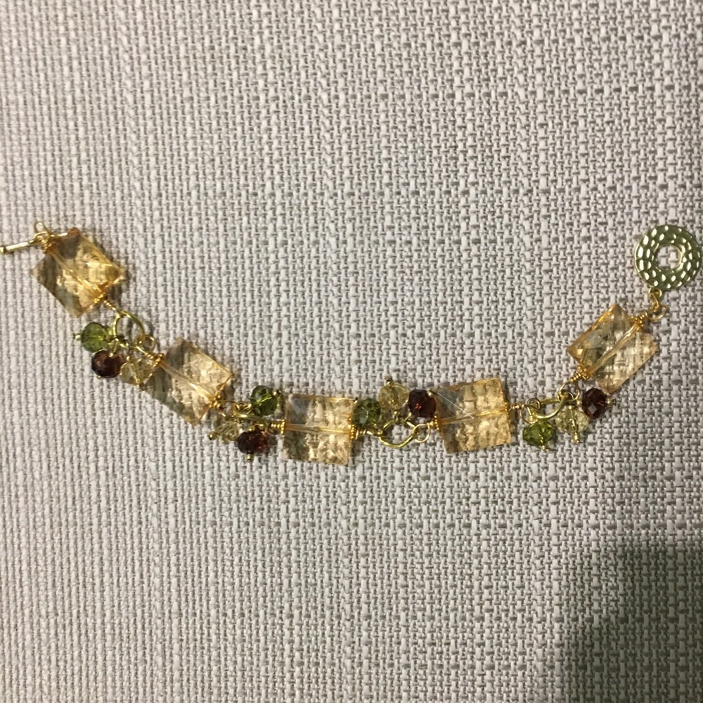 Beaded glass bracelet.